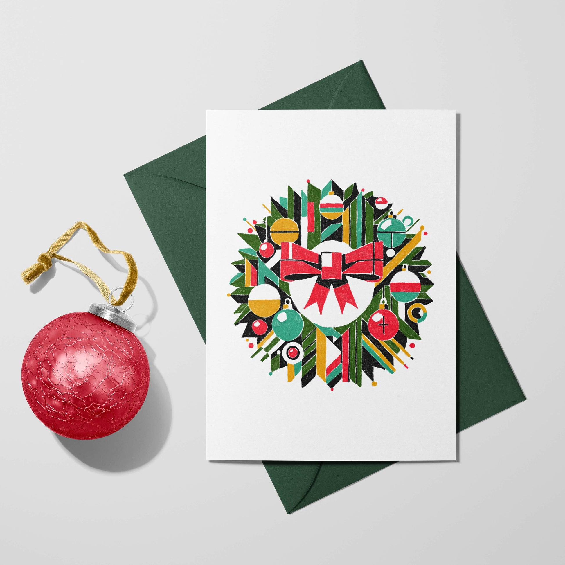 Carte de souhait des Fêtes - « Couronne Bauhaus » par jeraume