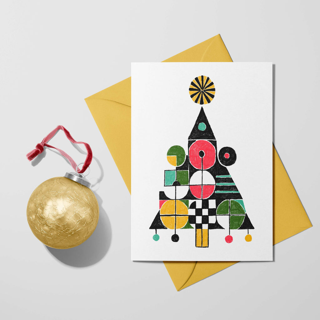 Carte de souhait des Fêtes - « Sapin Bauhaus » par jeraume