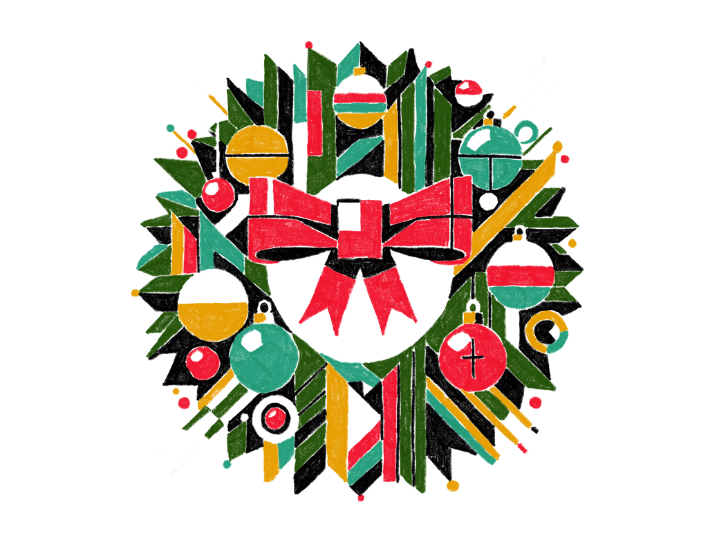 Carte de souhait des Fêtes - « Couronne Bauhaus » par jeraume