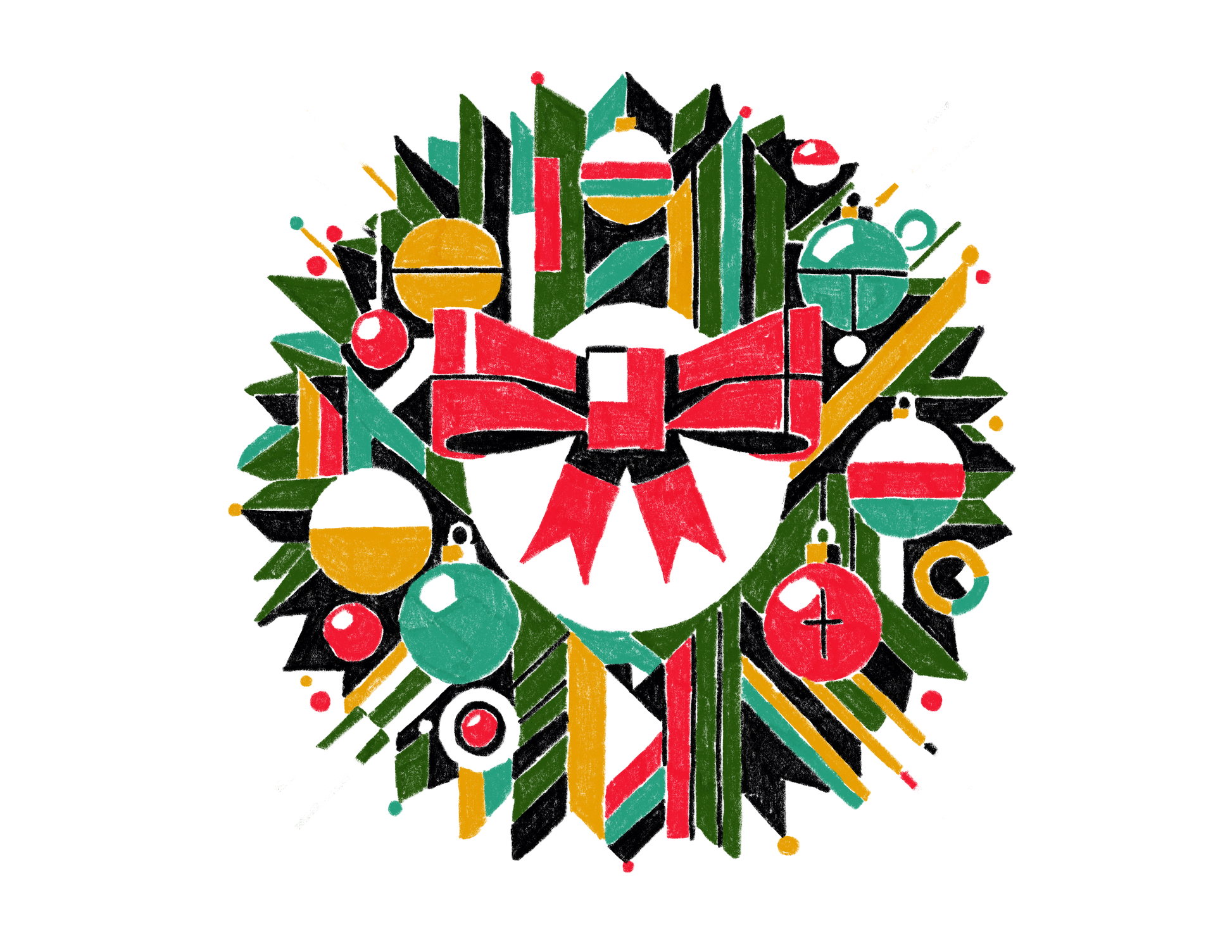 Carte de souhait des Fêtes - « Couronne Bauhaus » par jeraume